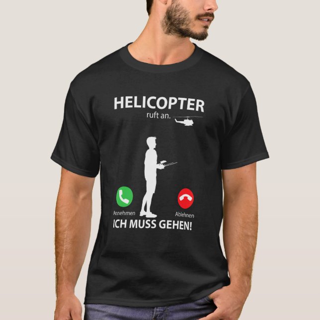 Modell Aviator Sport Helicopter Call Helicopter Pi T Shirt (Framsida)