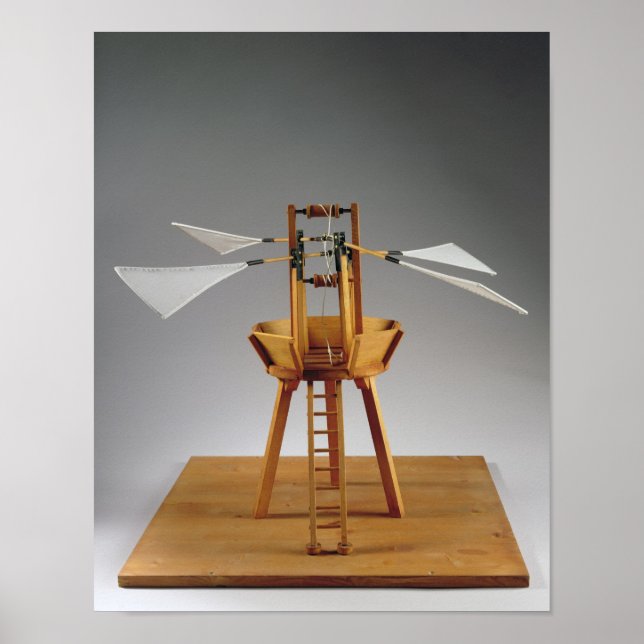 Modell för återuppbyggnad av da Vincis design Poster (Framsidan)