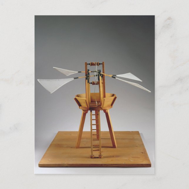 Modell för återuppbyggnad av da Vincis design Vykort (Framsida)