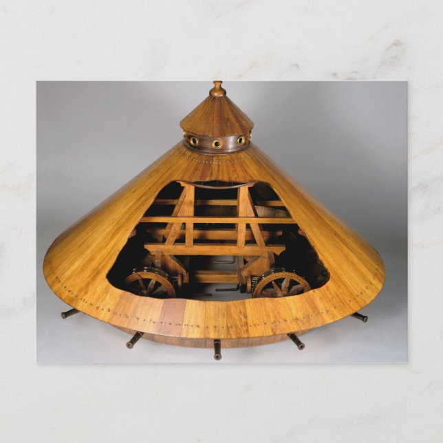 Modell för återuppbyggnad av da Vincis design Vykort (Framsida)