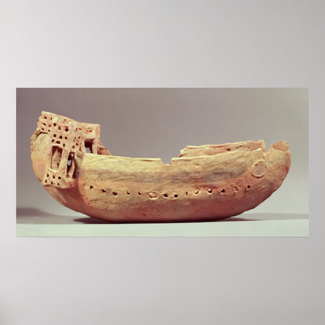 Modell för en båt med högbäckendäck poster (Framsidan)