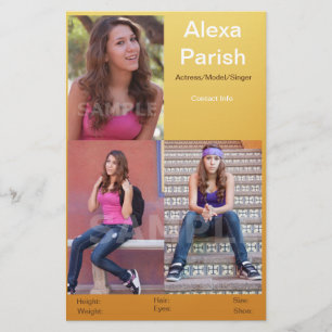 Modell för enkelsidigt komp-kort/Actor-mall Flygblad