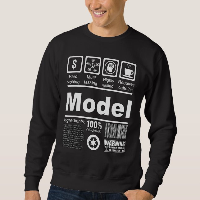 Modell för näringsmässiga förhållanden för modelle lång ärmad tröja (Framsida)