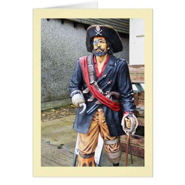 Modell för pirat hälsningskort (Framsidan)