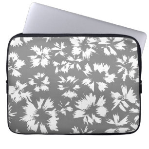 Modell för snyggtgrått- och vitblommigt laptop sleeve