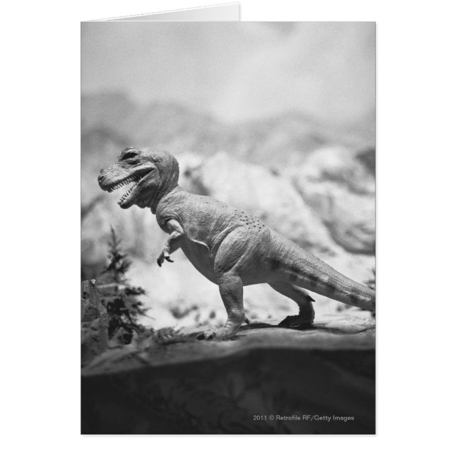 Modell för tyrannosaurus rex B&W Hälsningskort (Framsidan)