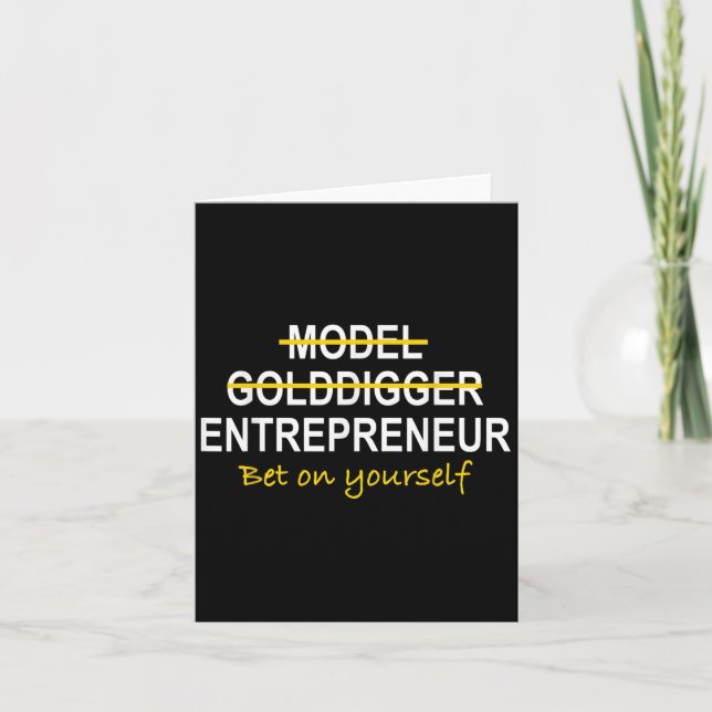 Modell Golddigger Entreprenör Motivational  Kort (Framsida)