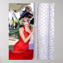 Modell i Red Dress Poster Wall Art