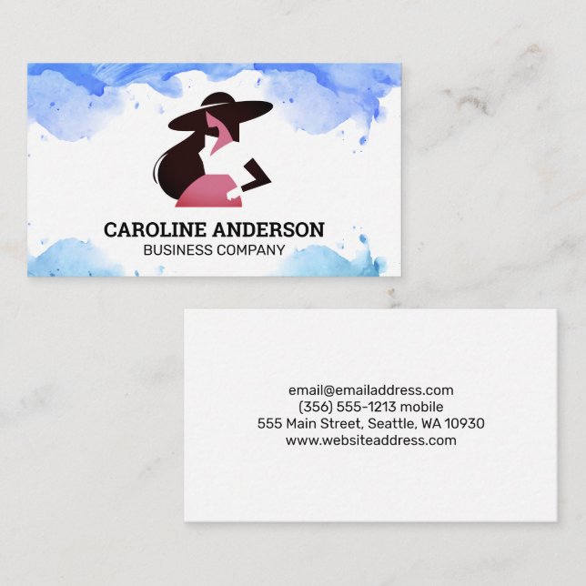 Modell i Snyggt Clothing | Vattenfärg Visitkort (Fram/baksida)