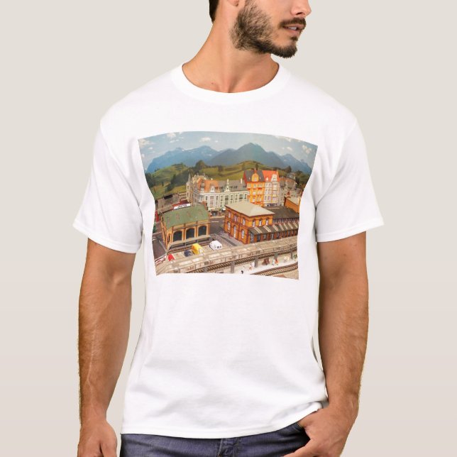 Modell Järnvägen station och staden T Shirt (Framsida)