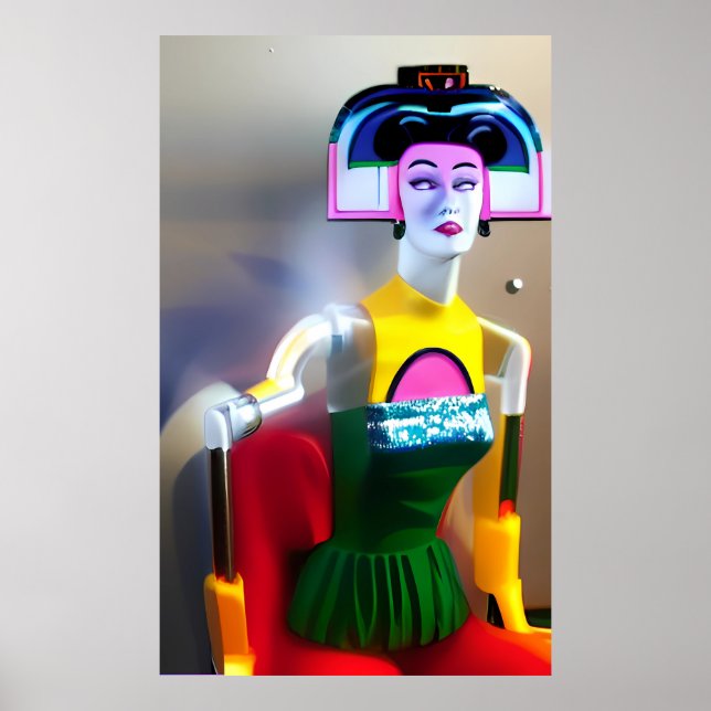 Modell Sitta för en Virtuell konstnär Poster (Framsidan)