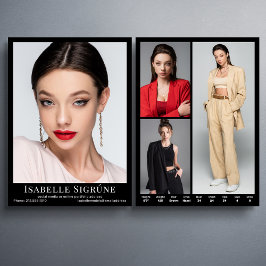 Modell Skådespelare 4 Foto 5.5x7.5 Comp Card Mall