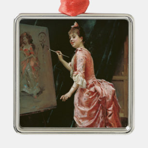 Modell Skapar MisChief (av Raimundo de Madrazo) Julgransprydnad Metall