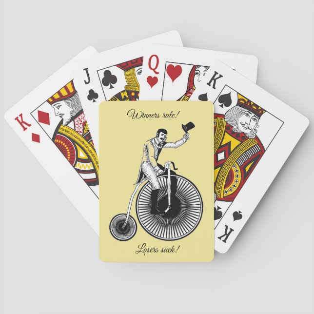 Modell T Penny Farthing Classic - Black and White Casinokort (Baksidan)