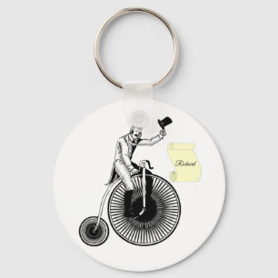 Modell T Penny Farthing Classic Black and White Nyckelring