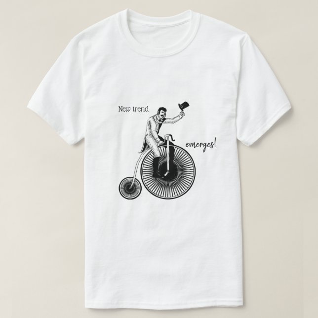 Modell T Penny Farthing Classic Black and White Shirt (Design framsida)