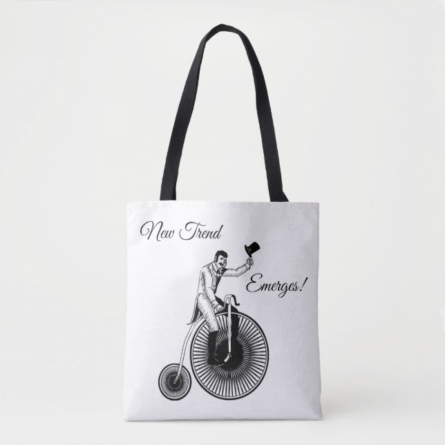Modell T Penny Farthing Classic Black and White Tygkasse (Framsida)