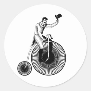 Modell T Penny Farthing Classic Runt Klistermärke