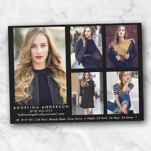 ModellActor Comp Card Blk - 5 foton