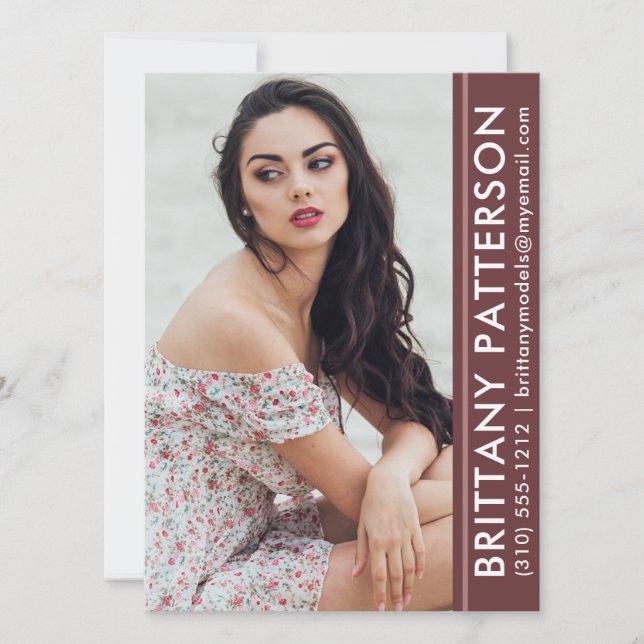 Modellagent Photo Pro Comp Card Rust Rand Inbjudningar (Framsida)