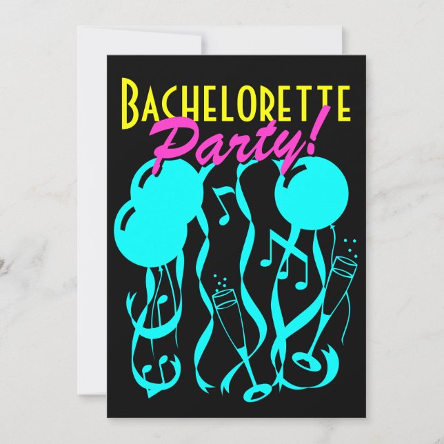 Modellen Neon färg bachelorette Party Investigatio Inbjudningar (Framsida)