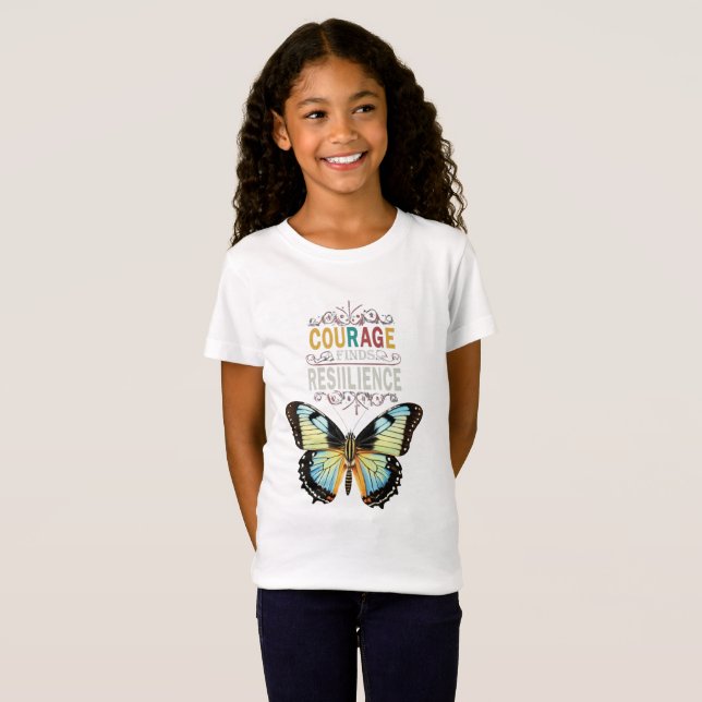 Modellens motståndskraft: Utformning av Butterfly  T Shirt (Hel framsida)