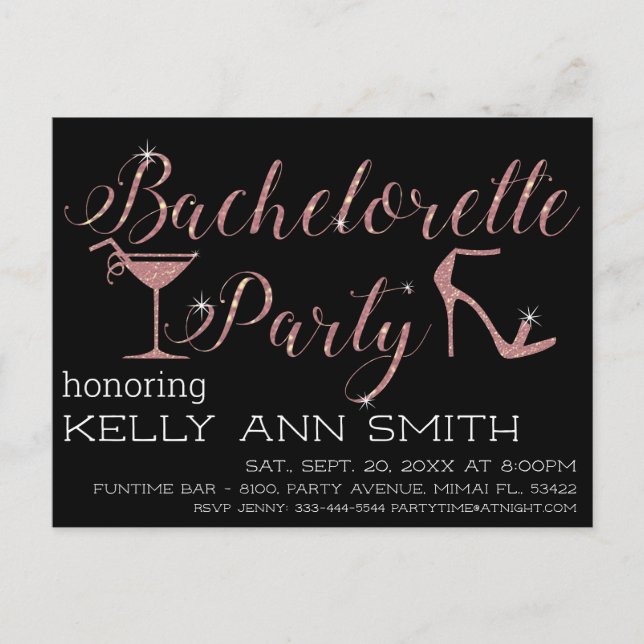 Modeller för Bachelorette-partiets inbjudan (Framsida)