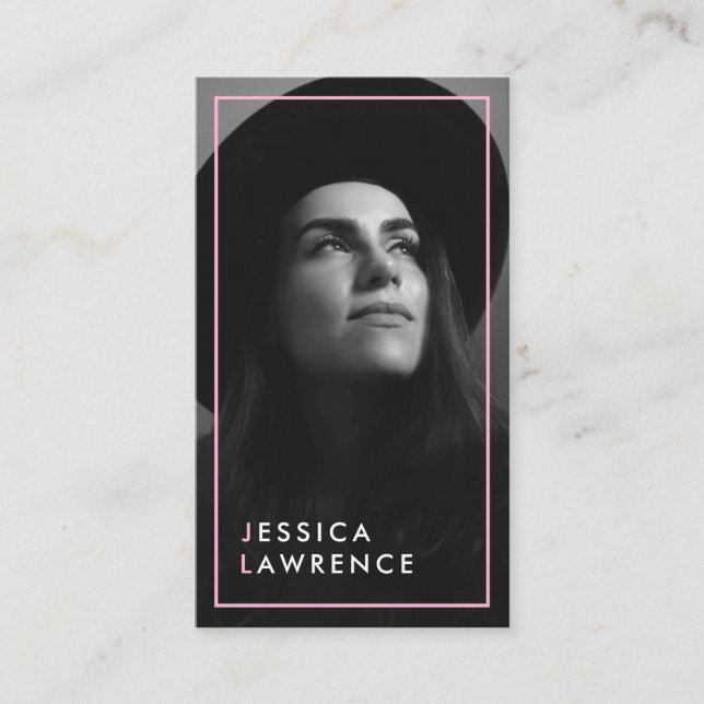 Modeller för hörlursfotoskådespelare moderna fotog visitkort (Framsida)