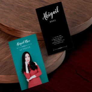 Modellera aktrisen, Headshot somcalligraphyen Visitkort