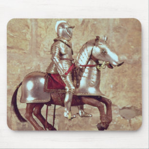 Modellera av en barded häst och ryttare, c.1640 musmatta