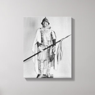 Modellera av en Carolingian cavalryman Canvastryck