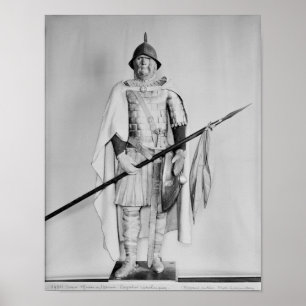 Modellera av en Carolingian cavalryman Poster