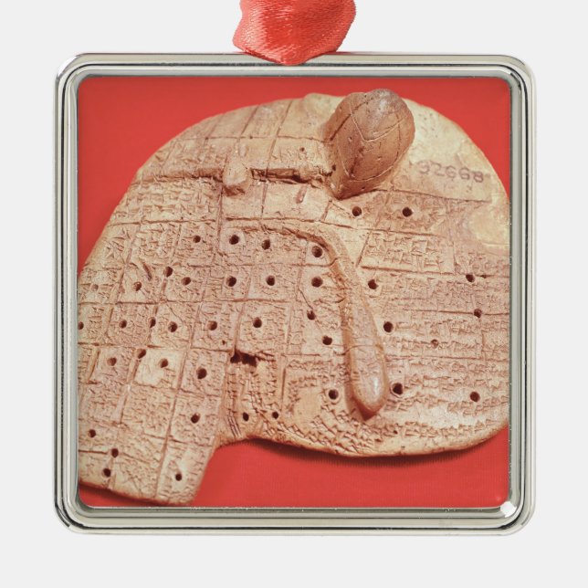 Modellera av en sheeps lever julgransprydnad metall (Framsidan)