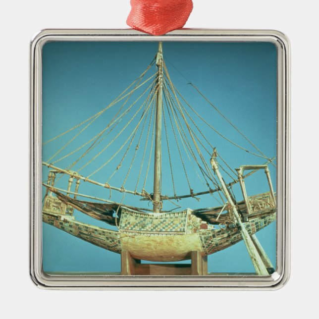 Modellera av ett av pharaoh'sens fartyg julgransprydnad metall (Framsidan)