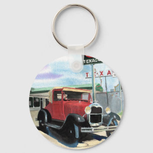 Modellera en antik bil Keychain Nyckelring