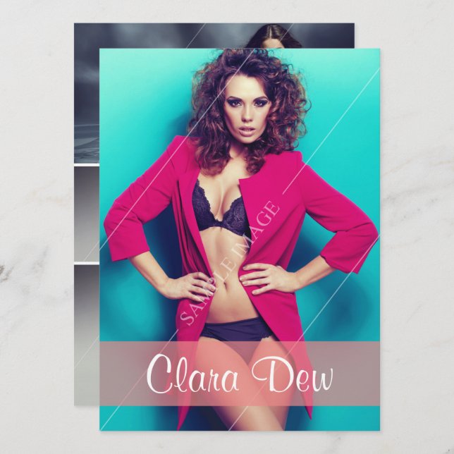 Modellera kompkortet inbjudningar (Fram/baksida)