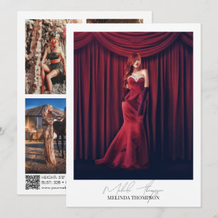 Modellering av Comp Card 5-foto Namnteckning skrip