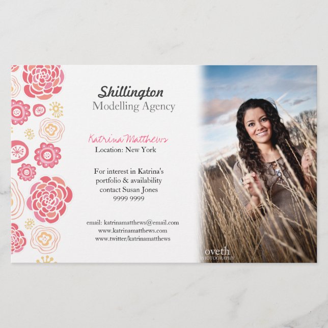 Modellering av fotohöjningskort i Stylist-modell Flygblad (Framsidan)