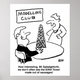 Modellering av Klubben Eiffel Torn Made från Sausa Poster