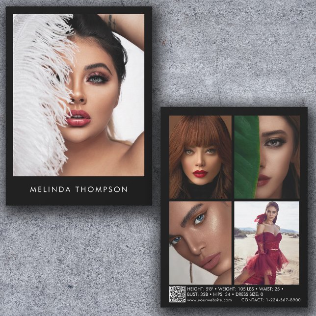 Modellering av komp-kort 5, svart foto QR-kodskomp (Skapare uppladdad)