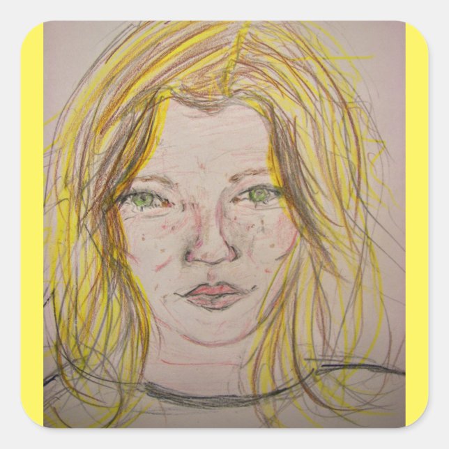 Modellflicka Fyrkantigt Klistermärke (Framsida)