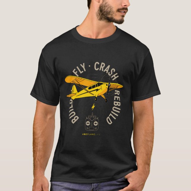 Modellflygplanet Gult Rc Flygplan Bygger flygbilje T Shirt (Framsida)