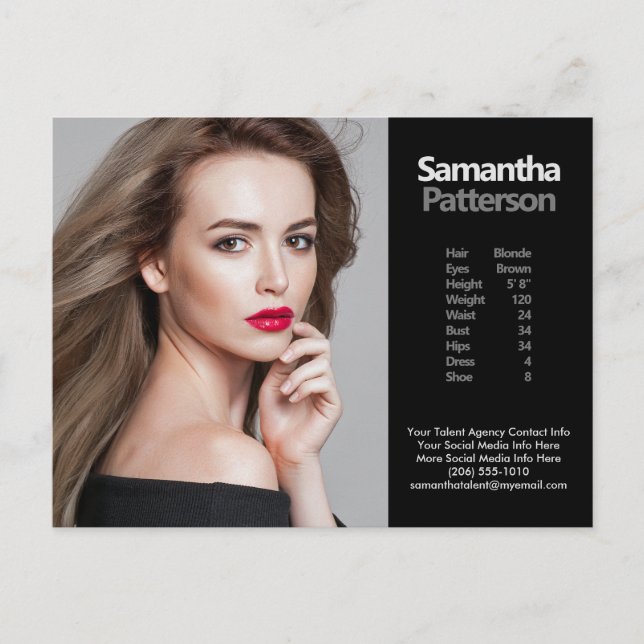 Modellfotomall för Comp PostCard 1 för fotoskrivar Vykort (Framsida)