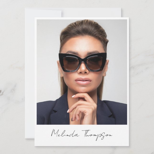 Modellfotoskript för Comp Card 5 för modellerare Inbjudningar (Framsida)