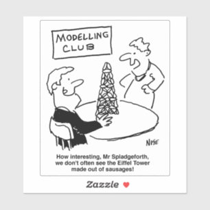 Modelling Eiffel Torn Tecknad Klistermärken