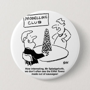 Modelling Eiffel Torn Tecknad Knapp