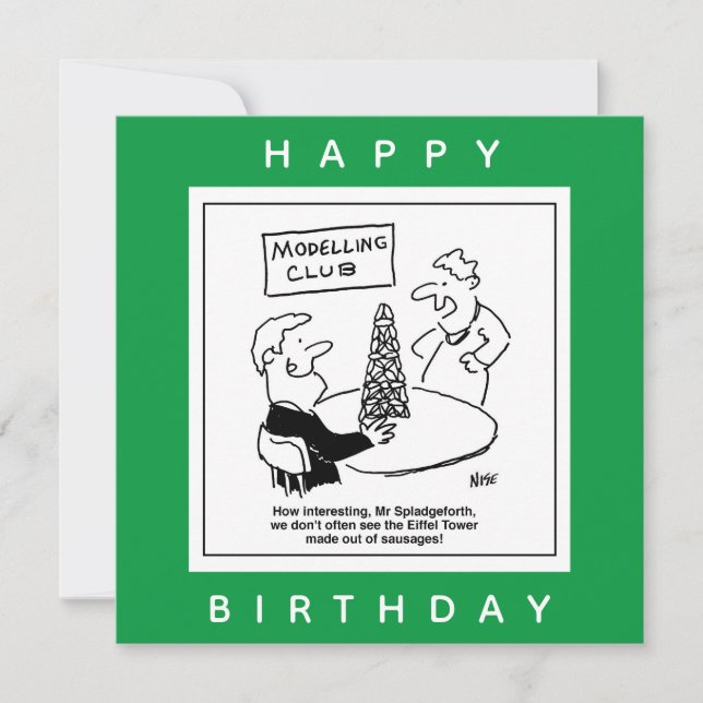 Modelling Eiffel Torn Tecknad Kort (Framsida)