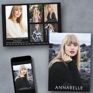 Modellkort för modern Mode 6-fotomodell Inbjudningar