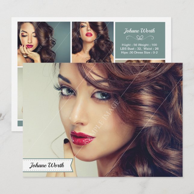 Modellmedarbetarkompositionskort Inbjudningar (Fram/baksida)