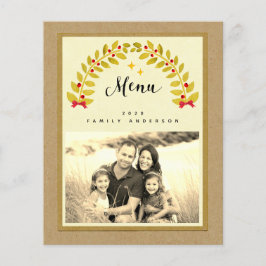 Modellmenyn för rustik julmat på party flygblad